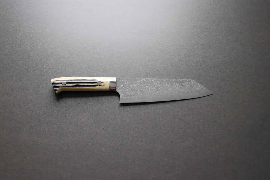 Takeshi Saji R2 Damascus Bunka 180mm Staghorn Handle - Thecooksedges