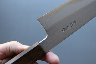 Yoshikazu Tanaka Blue1 Damascus Gyuto 240mm w/Black Oak Handle - Thecooksedges