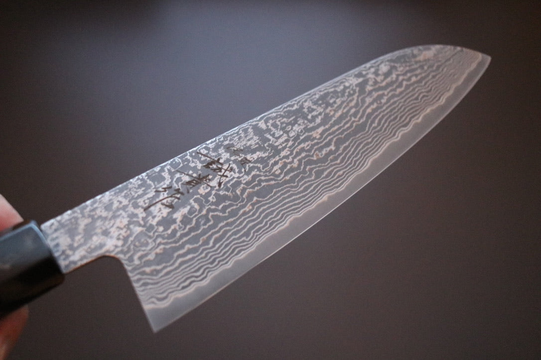 Shigeki Tanaka R2 Damascus Santoku 210mm - Thecooksedges