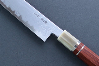Nakagawa x Myojin Blue1 Damascus Sakimaru Sujihiki 390mm - Thecooksedges