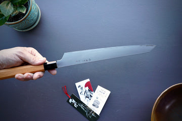 Itsuo Doi Homura Blue #2 Hien Kengata Yanagiba 300mm - Thecooksedges