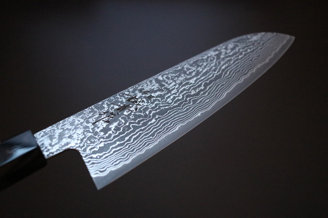 Shigeki Tanaka R2 Damascus Santoku 210mm - Thecooksedges