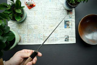 Shinkiro AS Damascus Kurouchi Tsuchime Gyuto 240mm - Thecooksedges