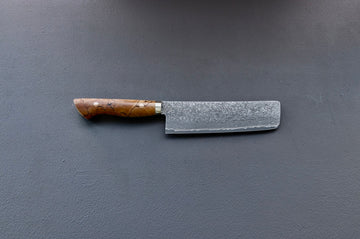Shigeki Tanaka R2 Damascus Nakiri 165mm Western Handle - Thecooksedges