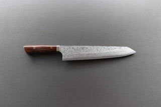 Yoshihiro Yauji Blue #2 Damascus Kiritsuke Gyuto 240mm - Thecooksedges