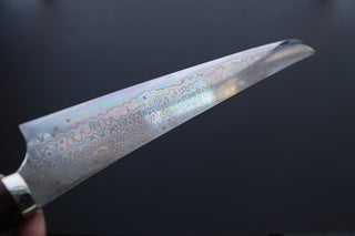 Nigara Hamono Rainbow Damascus Sakimaru Sujihiki 450mm - Thecooksedges