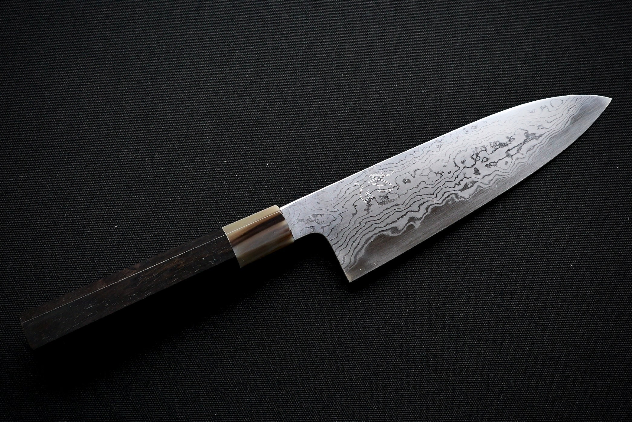 Komorebi Damascus Blue #1 Santoku 180mm - Thecooksedges