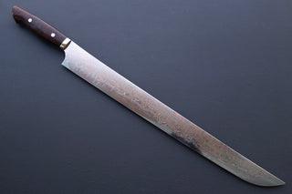 Nigara Hamono Rainbow Damascus Sakimaru Sujihiki 450mm - Thecooksedges