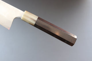 Mazaki Migaki Gyuto 240mm w/Ebony and White Buffalo Horn Handle - Thecooksedges