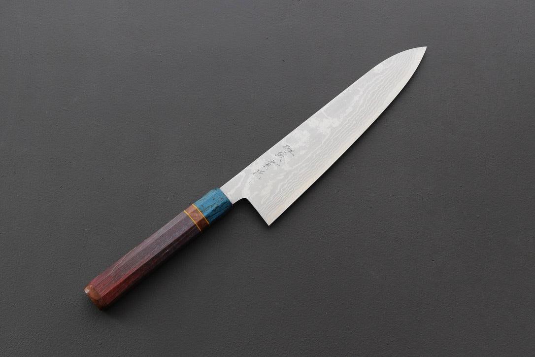 Shigeki Tanaka VG10 Damascus Gyuto 240mm w/Custom Handle - Thecooksedges