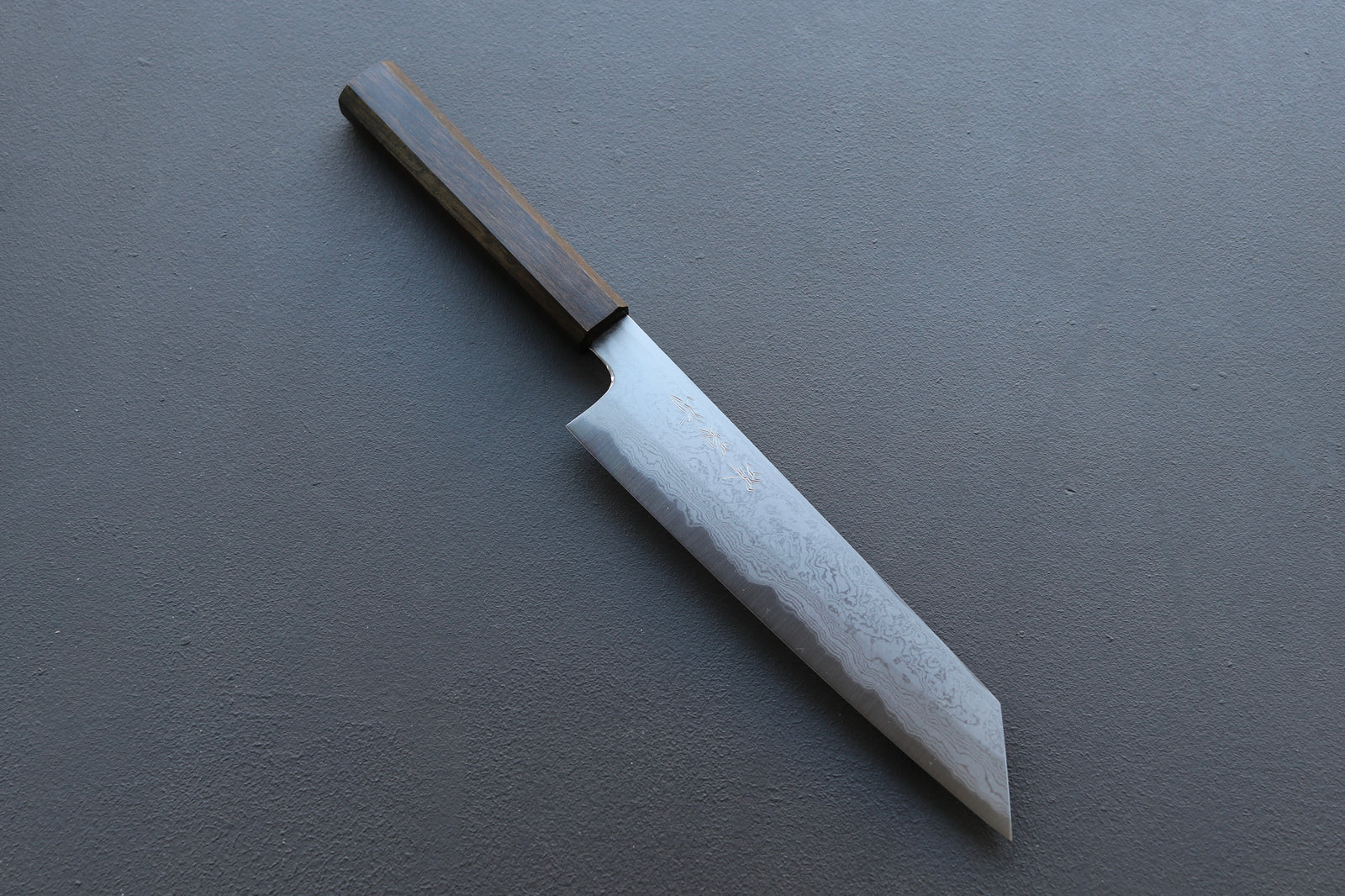 Yoshikazu Tanaka Blue1 Damascus Kiritsuke 210mm w/Black Oak Handle - Thecooksedges