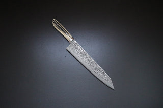 Takeshi Saji R2  Damascus Staghorn Handle Kiritsuke 270mm - Thecooksedges