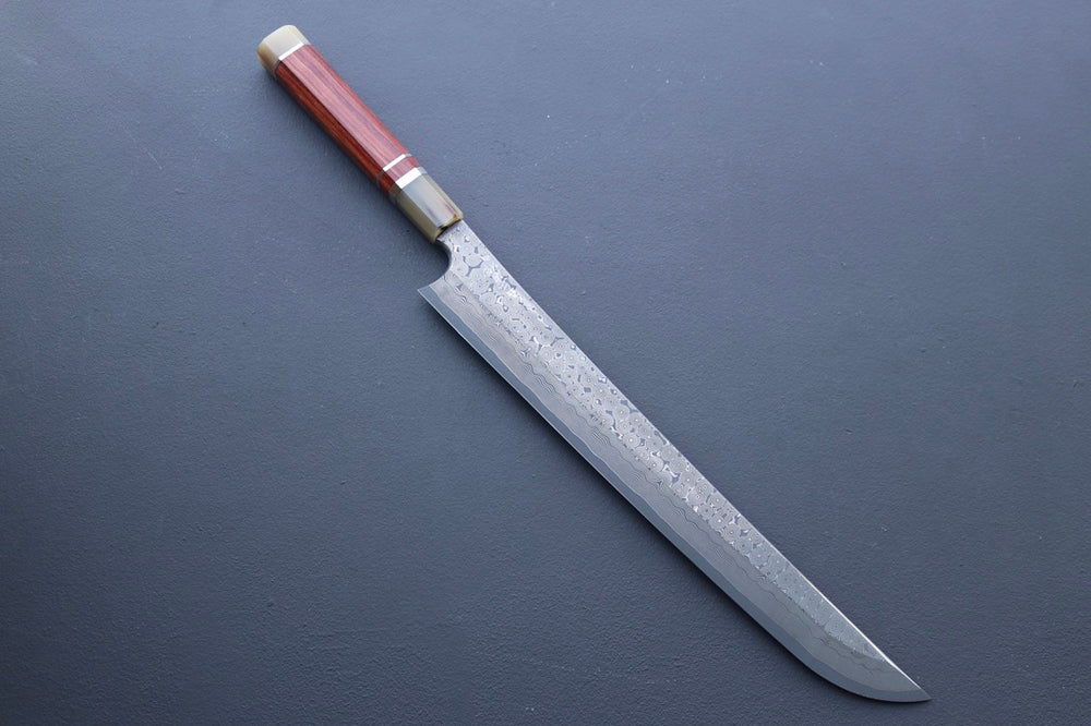 Nigara Hamono Silver3 Kurozome Sakimaru Yanagiba 330mm - Thecooksedges