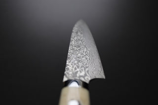 Takeshi Saji R2 Damascus Gyuto 180mm Staghorn Handle - Thecooksedges