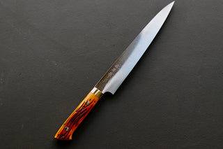 Takeshi Saji VG10 Rainbow Damascus Sujihiki 240mm - Thecooksedges