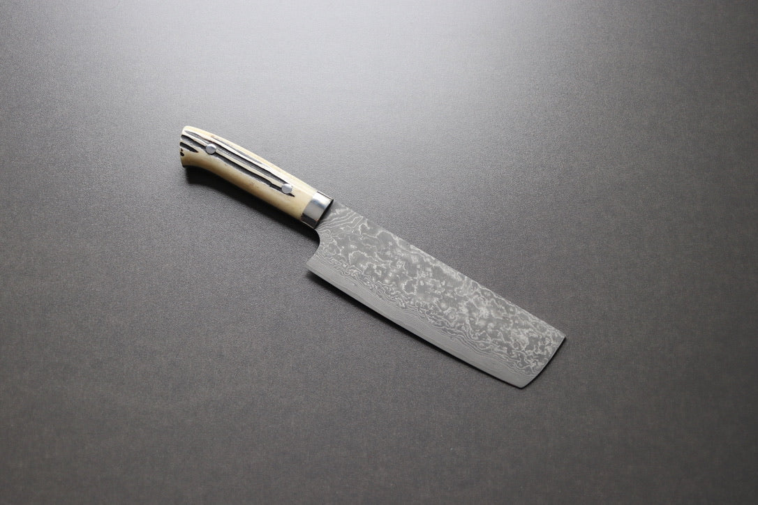 Takeshi Saji R2 Damascus Nakiri 170mm - Thecooksedges