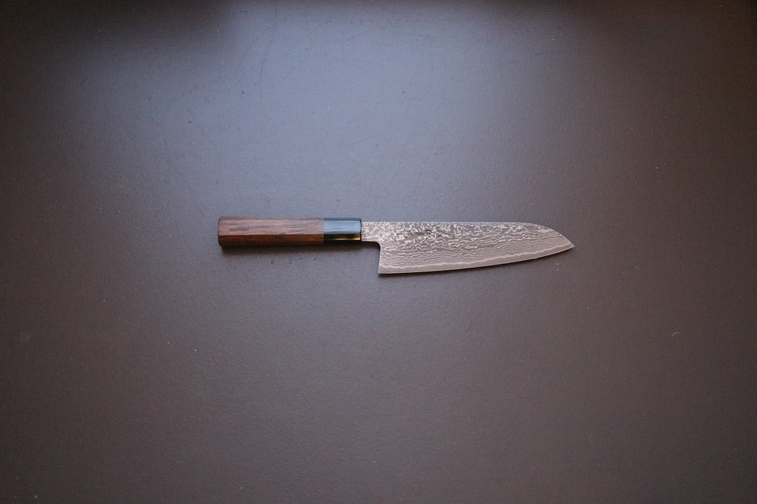 Shigeki Tanaka R2 Damascus Santoku 210mm - Thecooksedges
