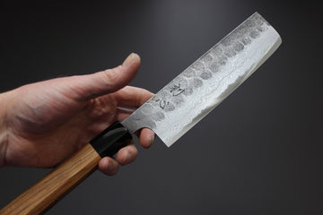 Hatsukokoro Inazuma AS Damascus Nakiri 165mm - Thecooksedges
