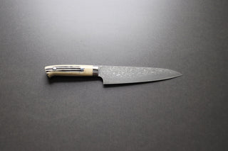 Takeshi Saji R2 Damascus Gyuto 180mm Staghorn Handle - Thecooksedges