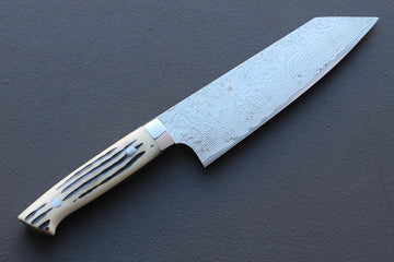 Takeshi Saji R2 Damascus Mirror Finish Bunka 180mm - Thecooksedges