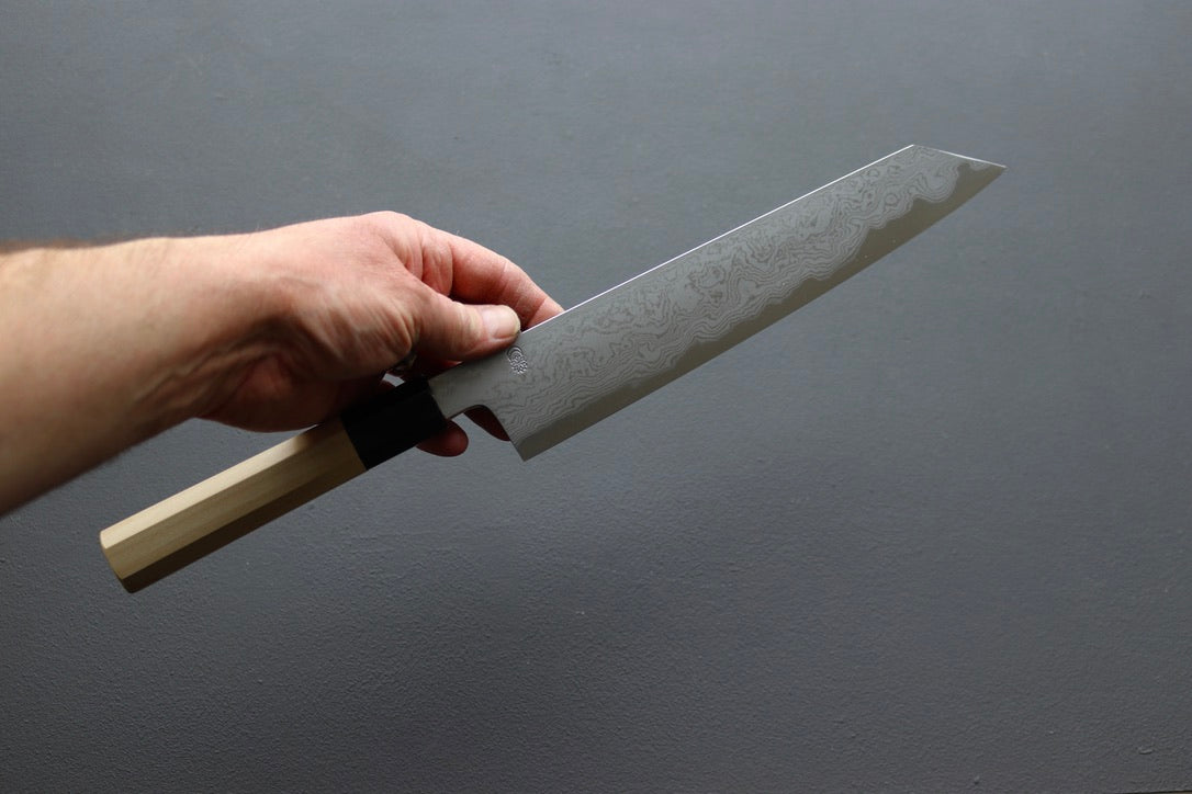 Sakai Kikumori Kikuzuki UZU Kiritsuke Gyuto 240mm - Thecooksedges