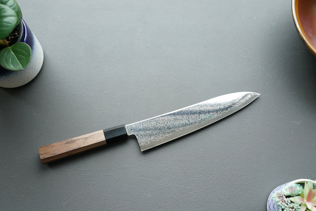 Hatsukokoro Sunaarashi Kurozome Damascus Gyuto 210mm - Thecooksedges