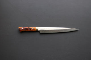 Takeshi Saji VG10 Rainbow Damascus Sujihiki 240mm - Thecooksedges
