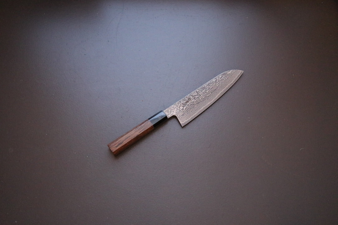 Shigeki Tanaka R2 Damascus Santoku 210mm - Thecooksedges