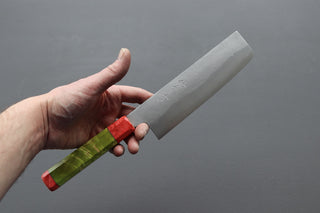 Shigeki Tanaka Nashiji Nakiri 165mm w/Custom Handle - Thecooksedges