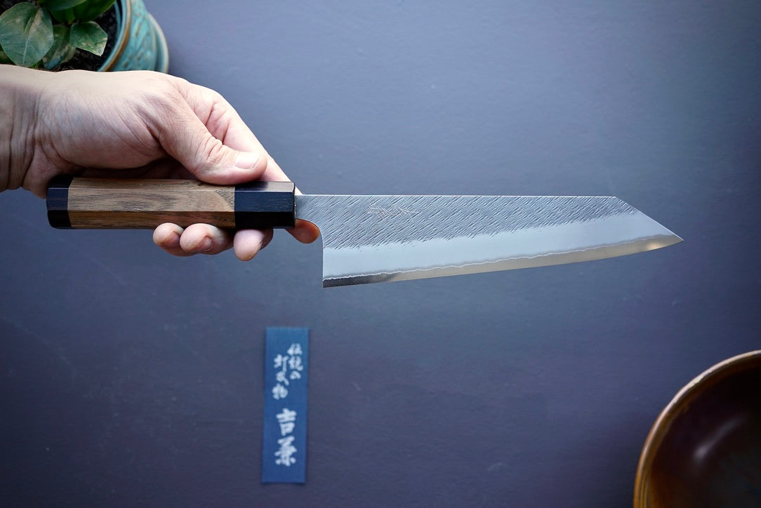Yoshikane White #2 Kurouchi Tuschime Kiristuke Gyuto 210mm - Thecooksedges