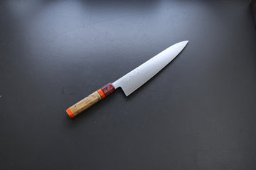 Shigeki Tanaka Migaki Aogami#2 Gyuto 240mm w/Custom Handle - Thecooksedges