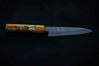 Nakagawa Hamono Silver3 Petty 150mm W/ Stabilized Birch Handle - Thecooksedges