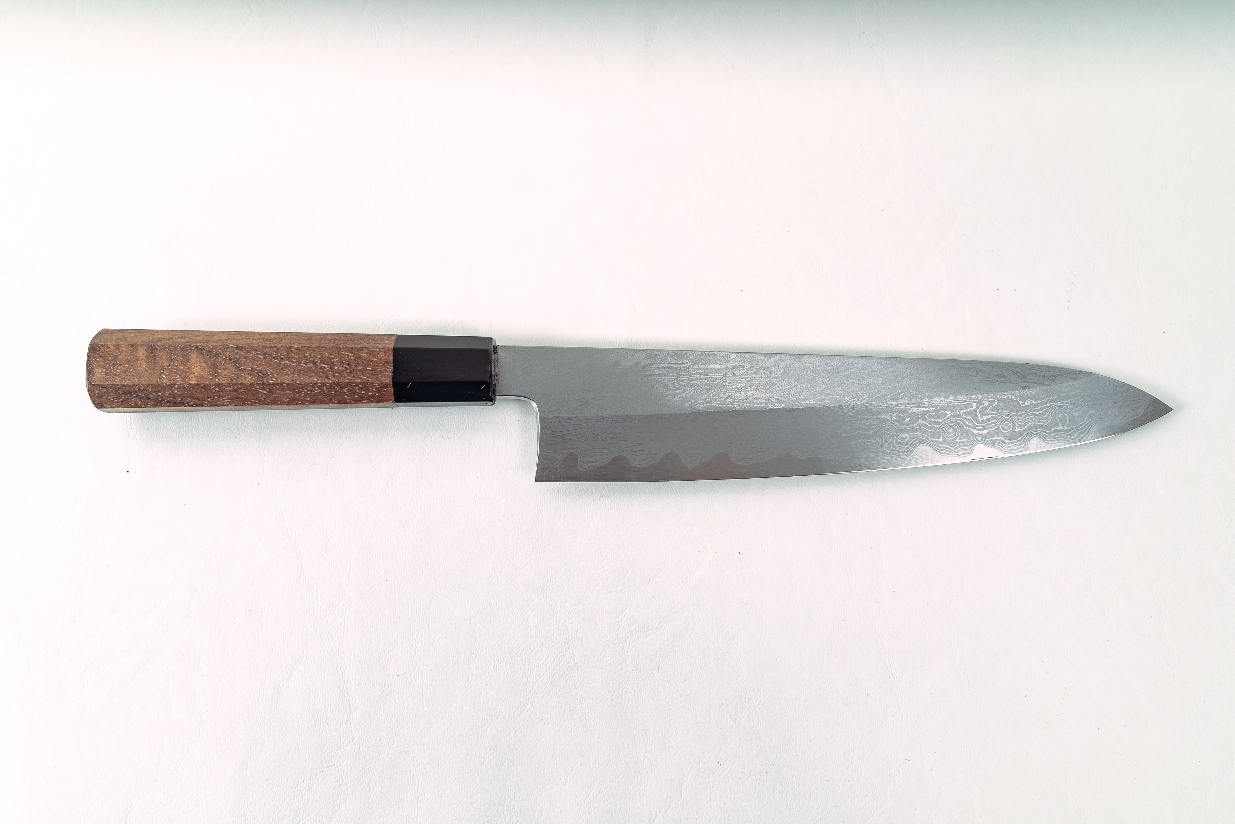 Nakagawa Blue #1 Damascus Wide Bevel Gyuto 240mm - Thecooksedges