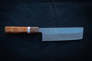 Nakagawa Hamono Silver 3 Nakiri 165mm w/ Custom Handle - Thecooksedges