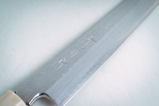 Nakagawa White#1 Damascus Sakimaru Yanagiba 300mm - Thecooksedges