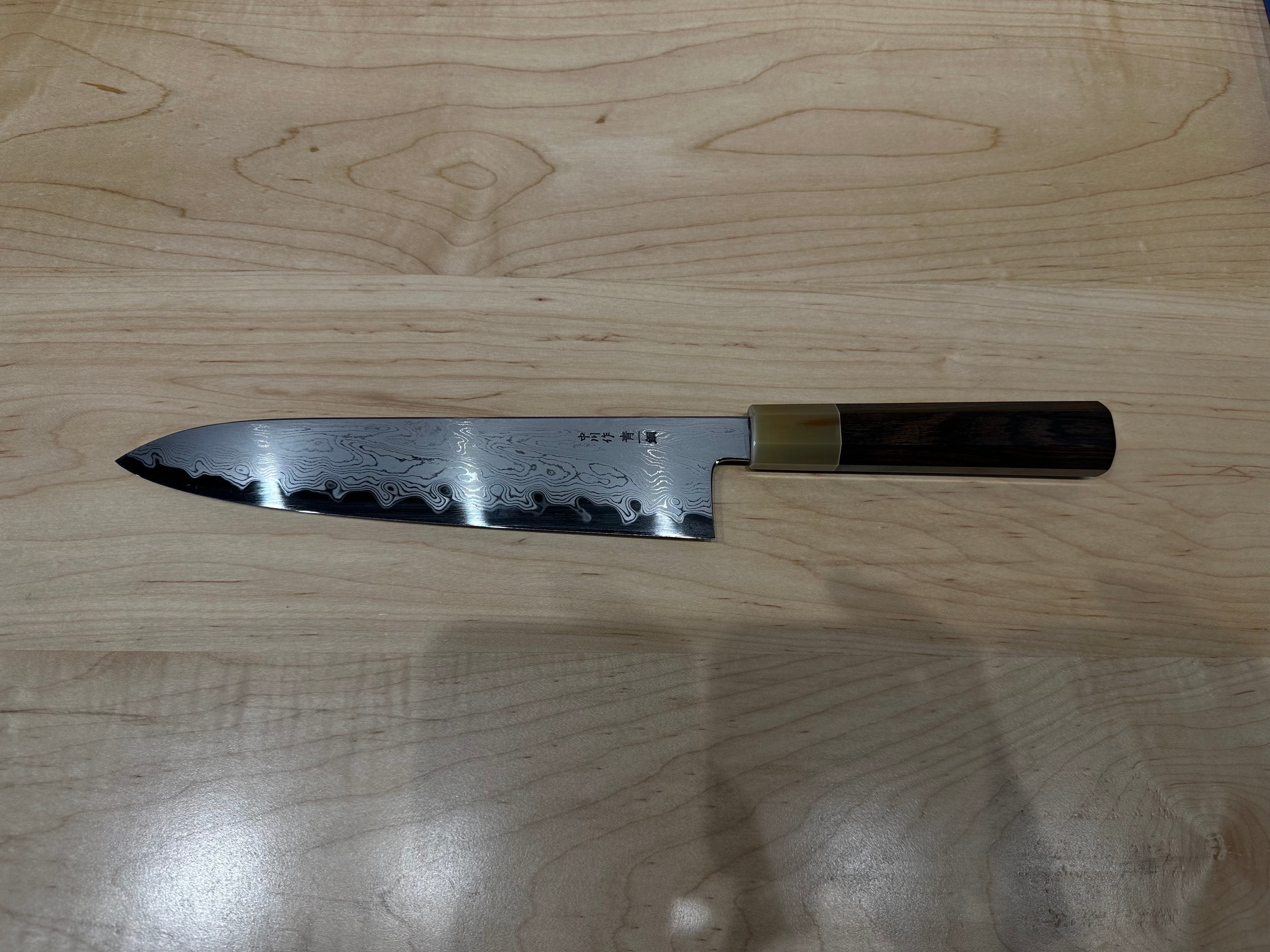 Nakagawa x Myojin Blue #1 Damascus Gyuto 240mm - Thecooksedges