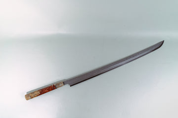Nigara Hamono Anmon Kurozome Blue#2 Damascus Magurokiri 600mm - Thecooksedges