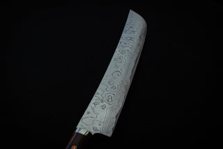 Takeshi Saji R2 Diamond Damascus Sakimaru Sujihiki 390mm - Thecooksedges