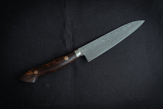 Shigeki Tanaka R2 Damascus Petty 135mm Western Ironwood - Thecooksedges