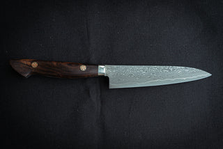 Shigeki Tanaka R2 Damascus Petty 135mm Western Ironwood - Thecooksedges