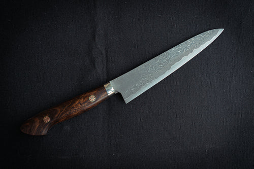 Shigeki Tanaka R2 Damascus Petty 150mm Western Ironwood - Thecooksedges