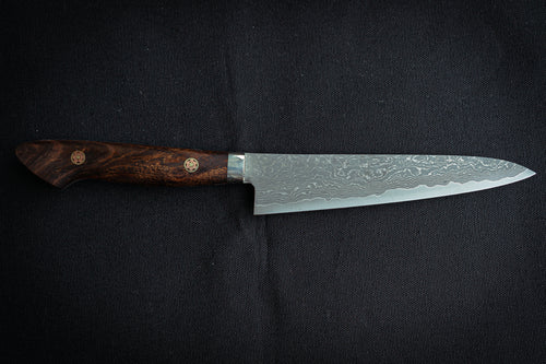 Shigeki Tanaka R2 Damascus Petty 150mm Western Ironwood - Thecooksedges