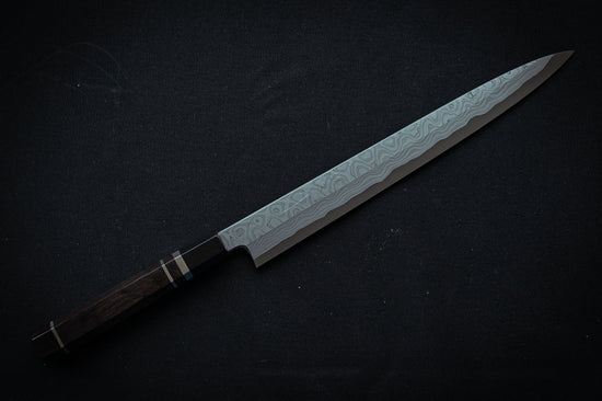 Tetsujin Hamono Blue#2 Damascus Yanagiba 300mm - Thecooksedges